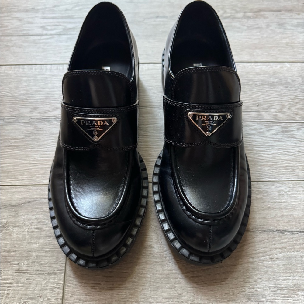 Prada Women's Black Leather Loafers